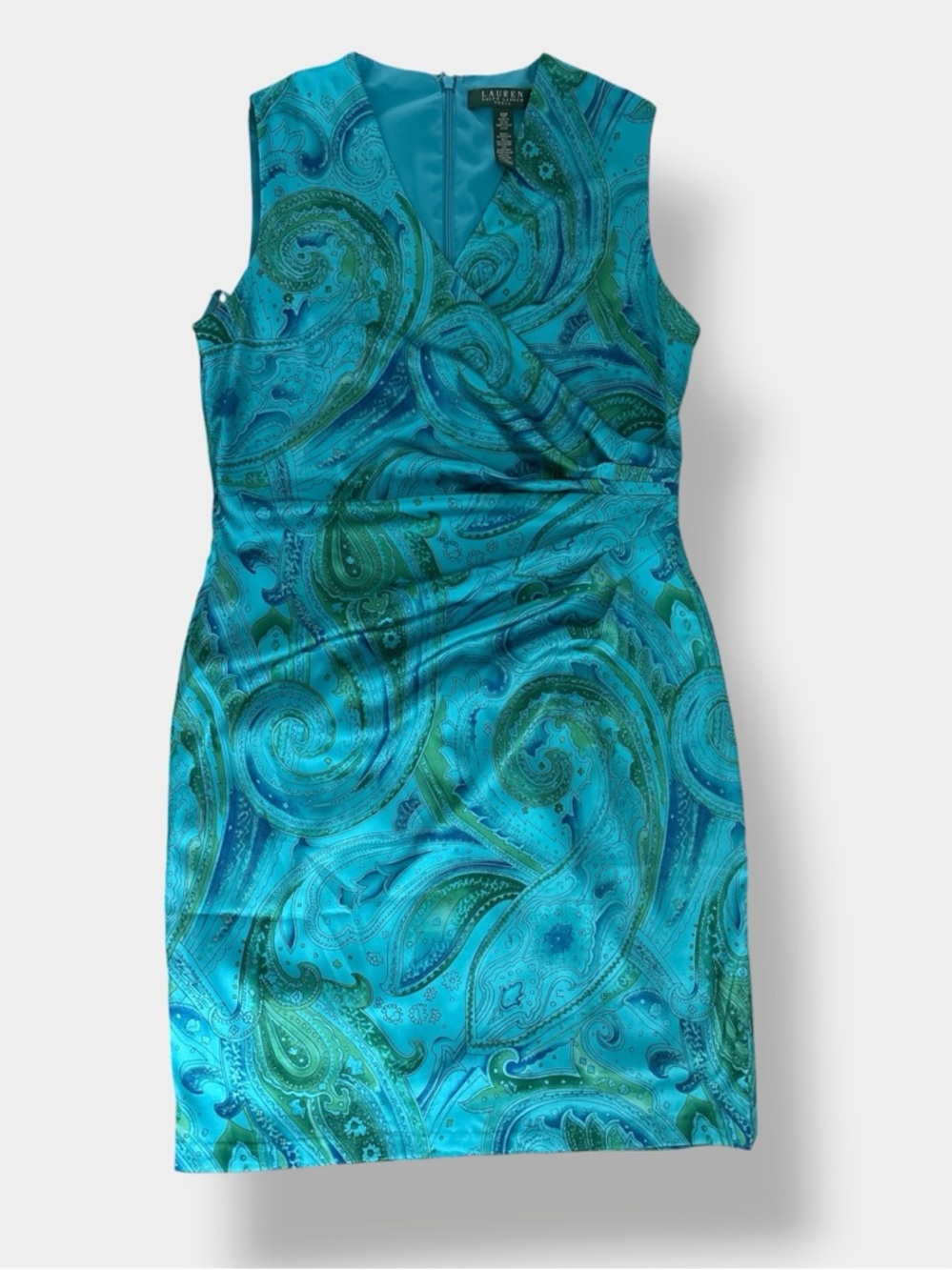 Lauren Ralph Lauren Blue Satin Paisley mini Dress